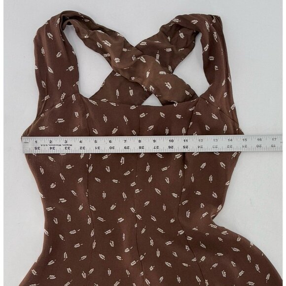 Vtg Elizabeth Wayman Brown Ditzy Floral Dress Sz 10 Cottagecore Prairiecore Boho - Picture 10 of 11